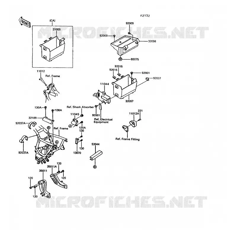 SUPPORT BATTERIE Kawasaki MOTOS 1000 1992 1000GTR  ZG1000-A7