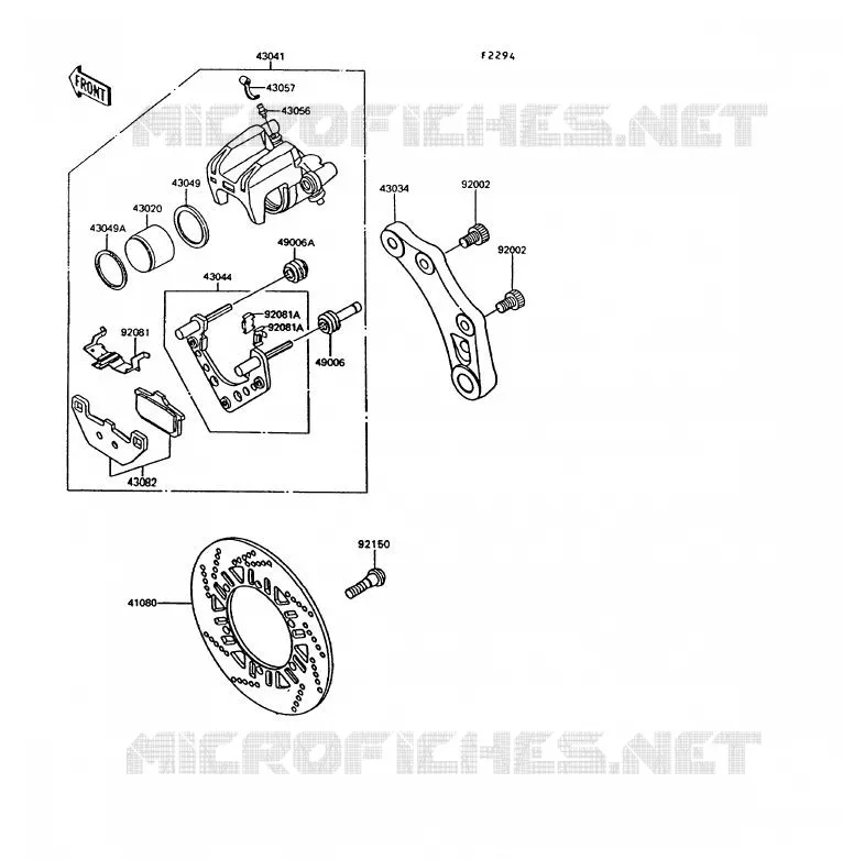 FREIN ARRIERE Kawasaki MOTOS 1000 1992 1000GTR  ZG1000-A7