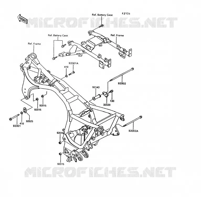 PIECE DE CADRE (COUVERTURE) Kawasaki MOTOS 1000 1992 1000GTR  ZG1000-A7