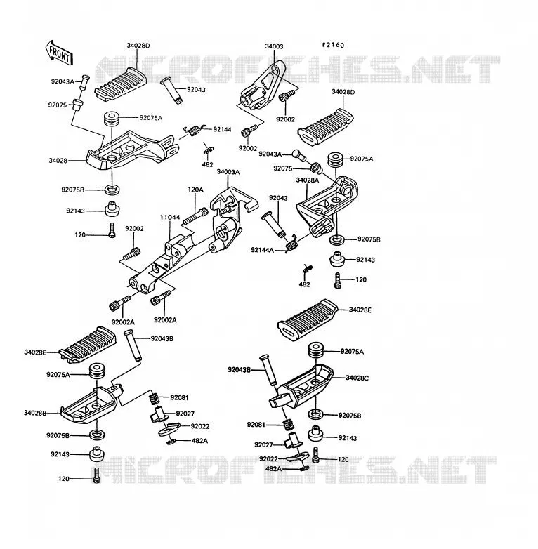 REPOSE PIED Kawasaki MOTOS 1000 1992 1000GTR  ZG1000-A7