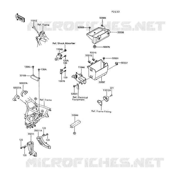 SUPPORT BATTERIE Kawasaki MOTOS 1000 1992 1000GTR  ZG1000-A7