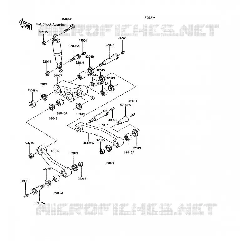 SUSPENSION Kawasaki MOTOS 1000 1992 1000GTR  ZG1000-A7