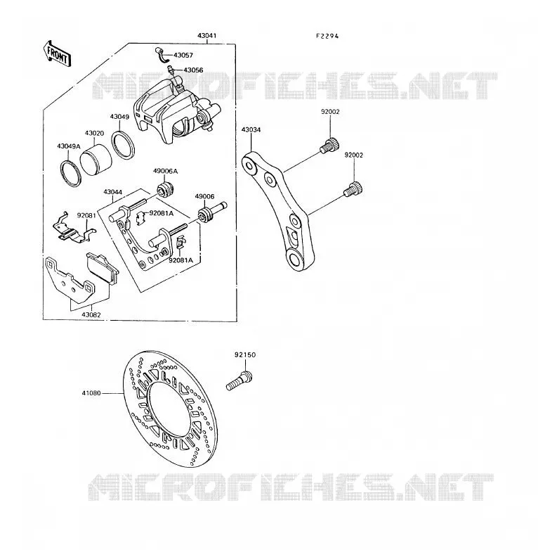 FREIN ARRIERE Kawasaki MOTOS 1000 1992 1000GTR  ZG1000-A7