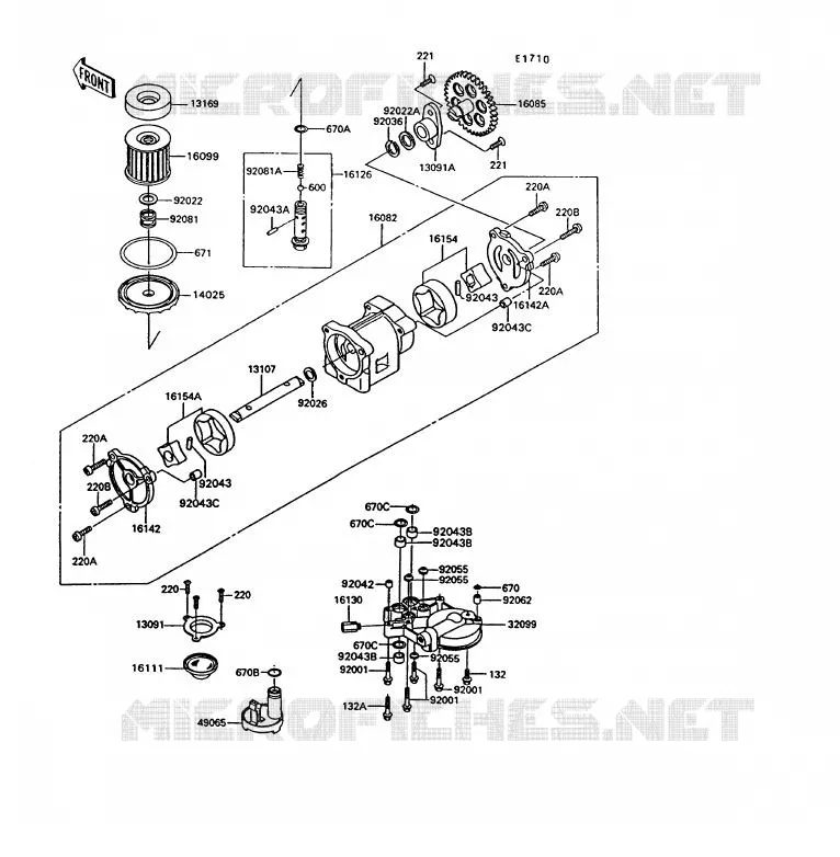POMPE A HUILE/FILTRE &Agrave; HUILE Kawasaki MOTOS 1000 1994 1000GTR  ZG1000-A9
