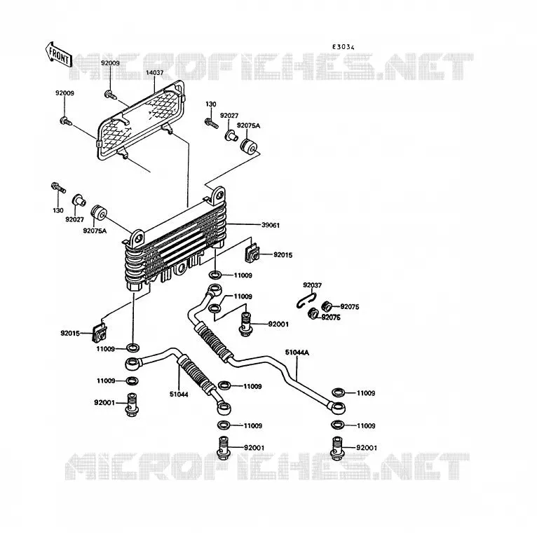 RADIATEUR D'HUILE Kawasaki MOTOS 1000 1994 1000GTR  ZG1000-A9