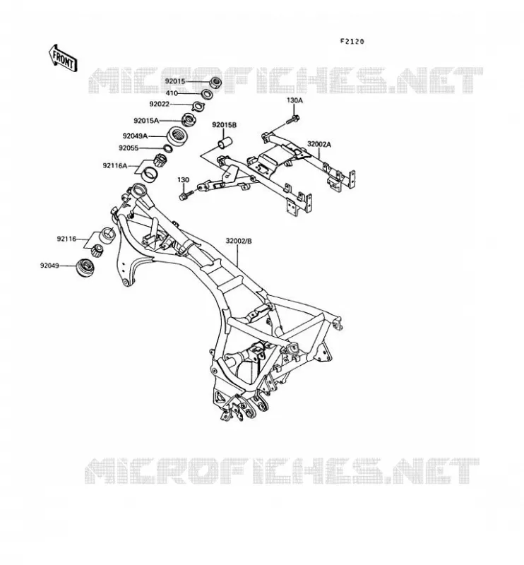 CH&Acirc;SSIS Kawasaki MOTOS 1000 1994 1000GTR  ZG1000-A9