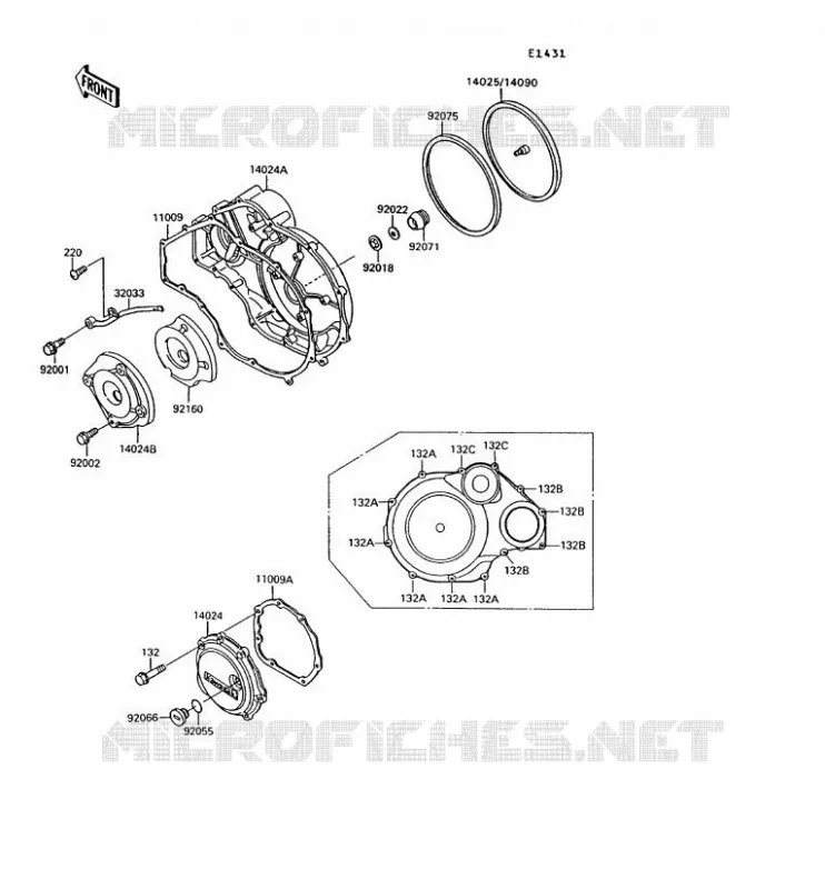 COUVERCLES MOTEUR Kawasaki MOTOS 1000 1994 1000GTR  ZG1000-A9
