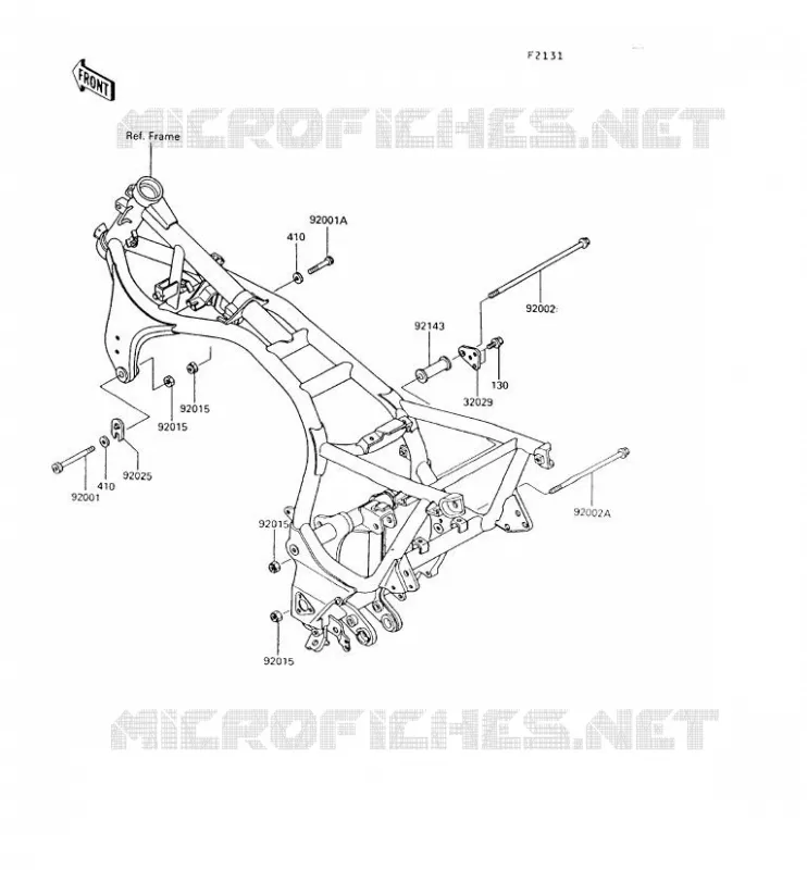 PIECE DE CADRE (COUVERTURE) Kawasaki MOTOS 1000 1994 1000GTR  ZG1000-A9