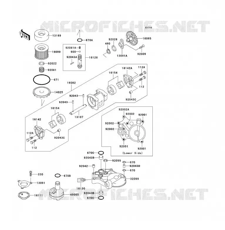 POMPE A HUILE/FILTRE &Agrave; HUILE Kawasaki MOTOS 1200 2003 VOYAGER XII  ZG1200-B17