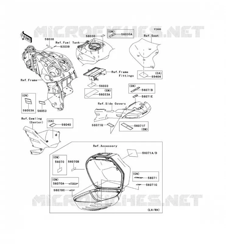 LABEL Kawasaki MOTOS 1400 2008 1400GTR ABS  ZG1400A8F