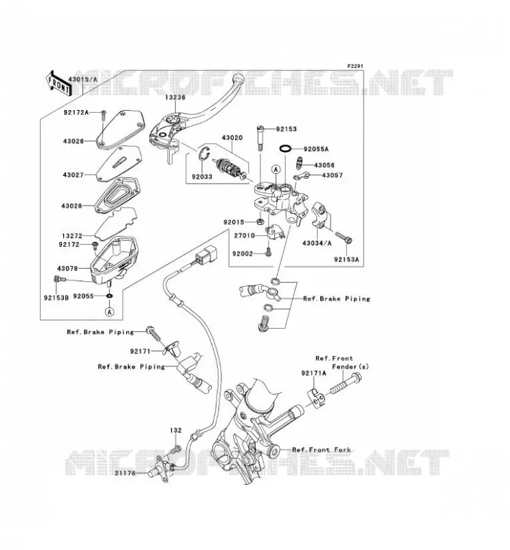 MAITRE CYLINDRE AV Kawasaki MOTOS 1400 2008 1400GTR  ZG1400A8F