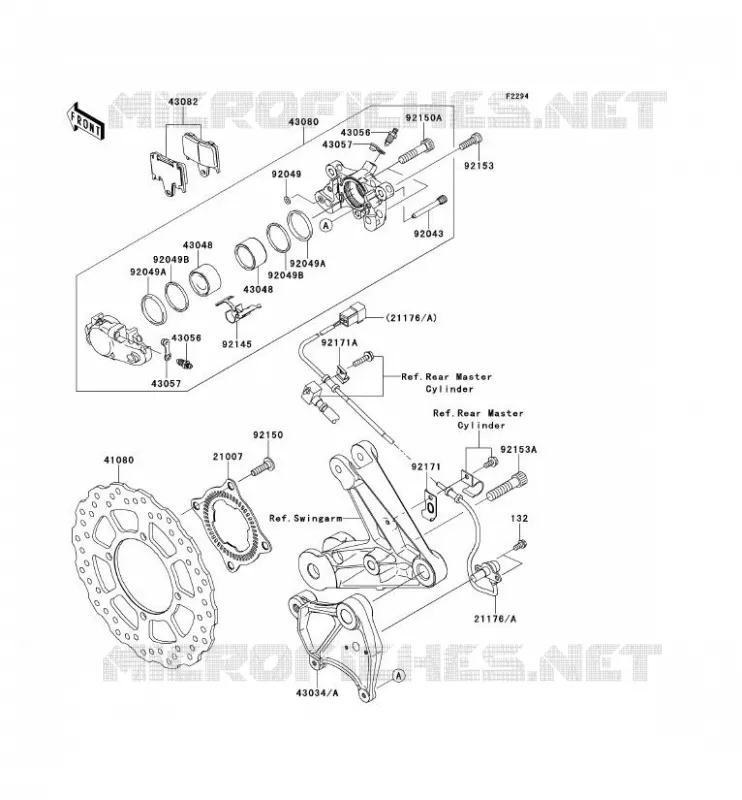 FREIN ARRIERE Kawasaki MOTOS 1400 2009 1400GTR ABS  ZG1400A9F