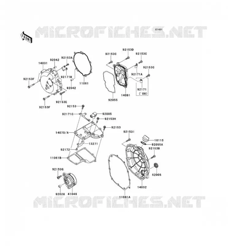 COUVERCLES MOTEUR Kawasaki MOTOS 1400 2009 1400GTR ABS  ZG1400A9F