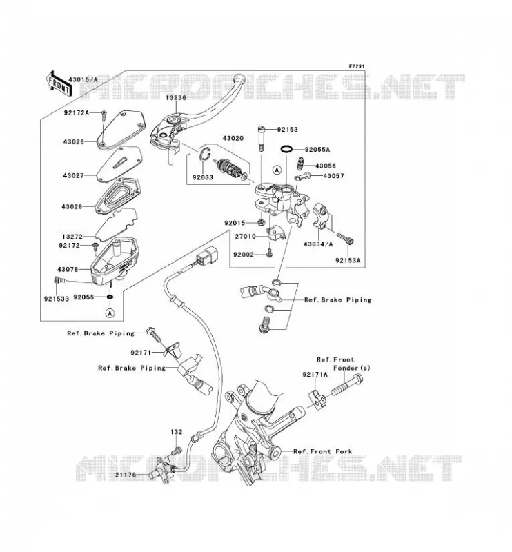 MAITRE CYLINDRE AV Kawasaki MOTOS 1400 2009 1400GTR  ZG1400A9F