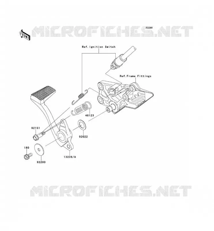 PEDALE DE FREIN Kawasaki MOTOS 1400 2009 1400GTR  ZG1400A9F