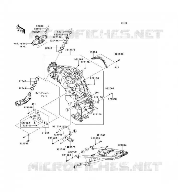 CH&Acirc;SSIS Kawasaki MOTOS 1400 2009 1400GTR  ZG1400A9F