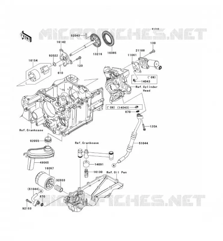 POMPE A HUILE Kawasaki MOTOS 1400 2009 1400GTR  ZG1400A9F