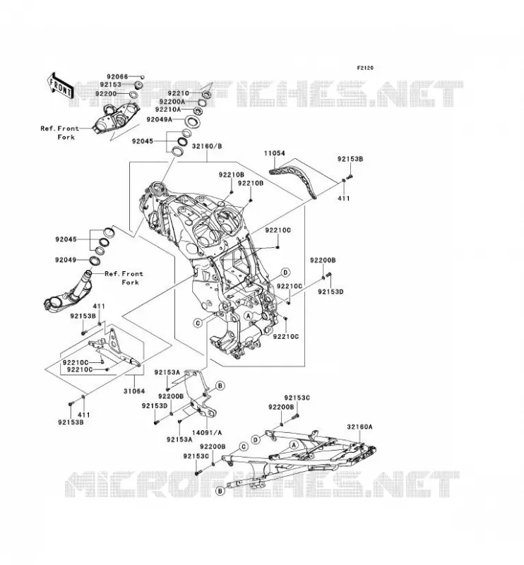 CH&Acirc;SSIS Kawasaki MOTOS 1400 2009 1400GTR  ZG1400B9F