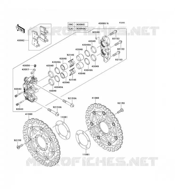 FREIN AVANT Kawasaki MOTOS 1400 2009 1400GTR  ZG1400B9F