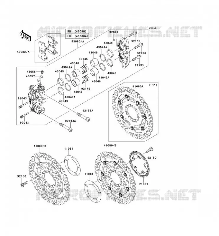 FREIN AVANT Kawasaki MOTOS 1400 2010 1400GTR ABS  ZG1400CAF