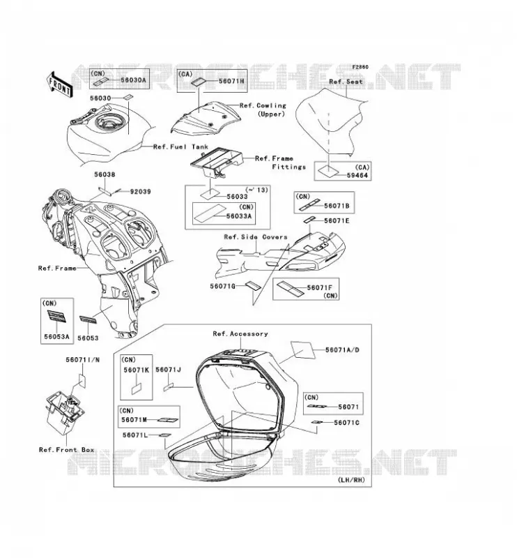 LABEL Kawasaki MOTOS 1400 2010 1400GTR ABS  ZG1400CAF