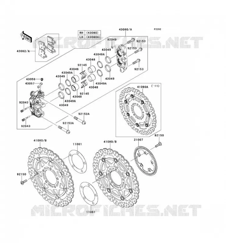 FREIN AVANT Kawasaki MOTOS 1400 2010 1400GTR ABS  ZG1400CAF