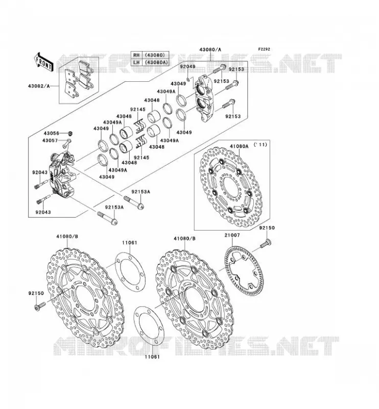 FREIN AVANT Kawasaki MOTOS 1400 2010 1400GTR ABS  ZG1400CAF