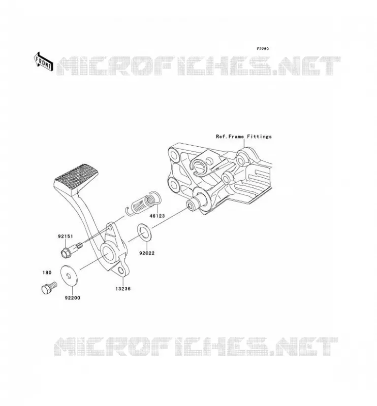 PEDALE DE FREIN Kawasaki MOTOS 1400 2010 1400GTR ABS  ZG1400CAF