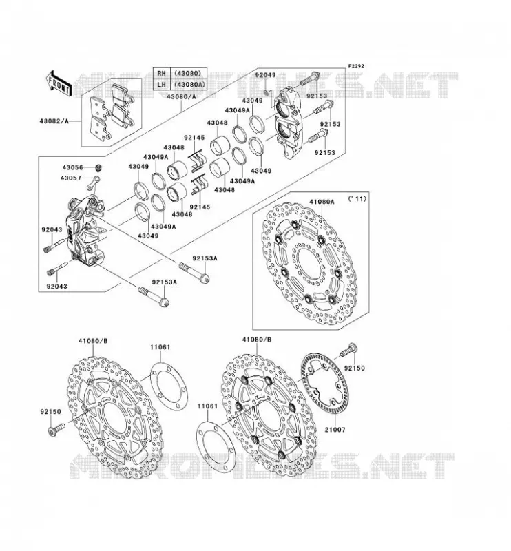 FREIN AVANT Kawasaki MOTOS 1400 2011 1400GTR ABS  ZG1400CBF