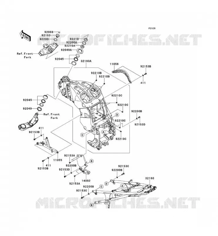 CH&Acirc;SSIS Kawasaki MOTOS 1400 2012 1400GTR ABS  ZG1400CCF