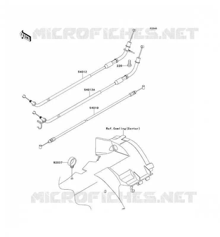 CABLES Kawasaki MOTOS 1400 2012 1400GTR ABS  ZG1400CCF