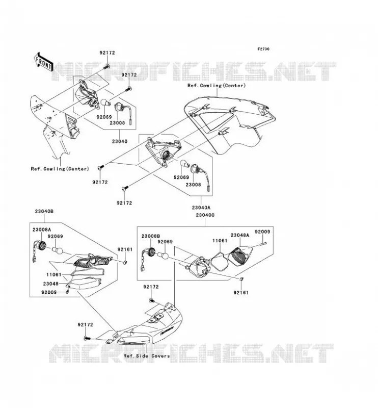 CLIGNOTANTS Kawasaki MOTOS 1400 2012 1400GTR ABS  ZG1400CCF