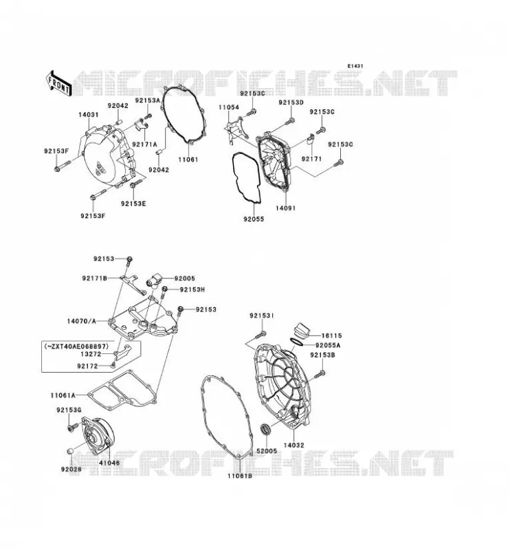 COUVERCLES MOTEUR Kawasaki MOTOS 1400 2012 1400GTR ABS  ZG1400CCF