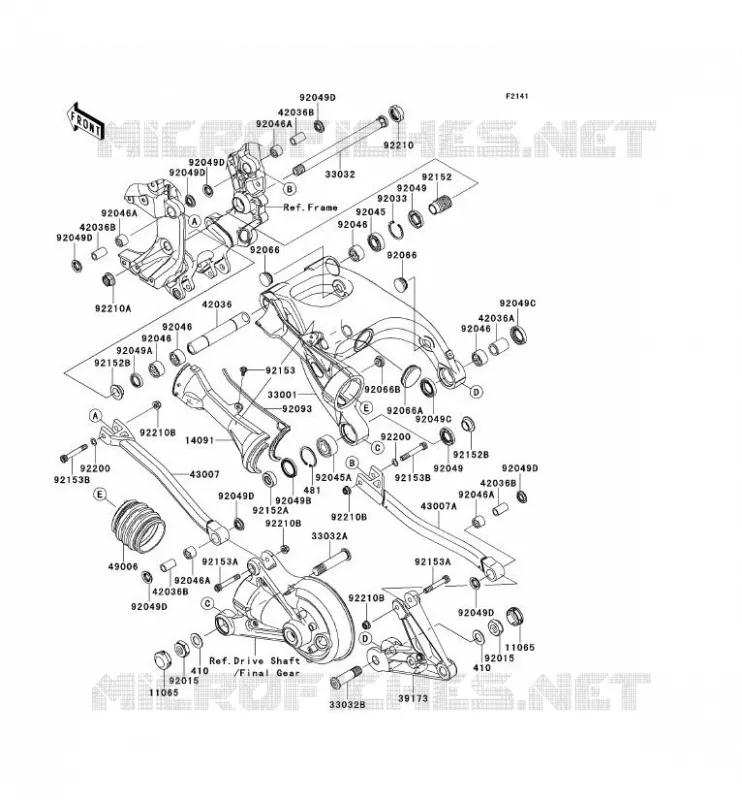 BRAS OSCILLANT Kawasaki MOTOS 1400 2012 1400GTR ABS  ZG1400CCF