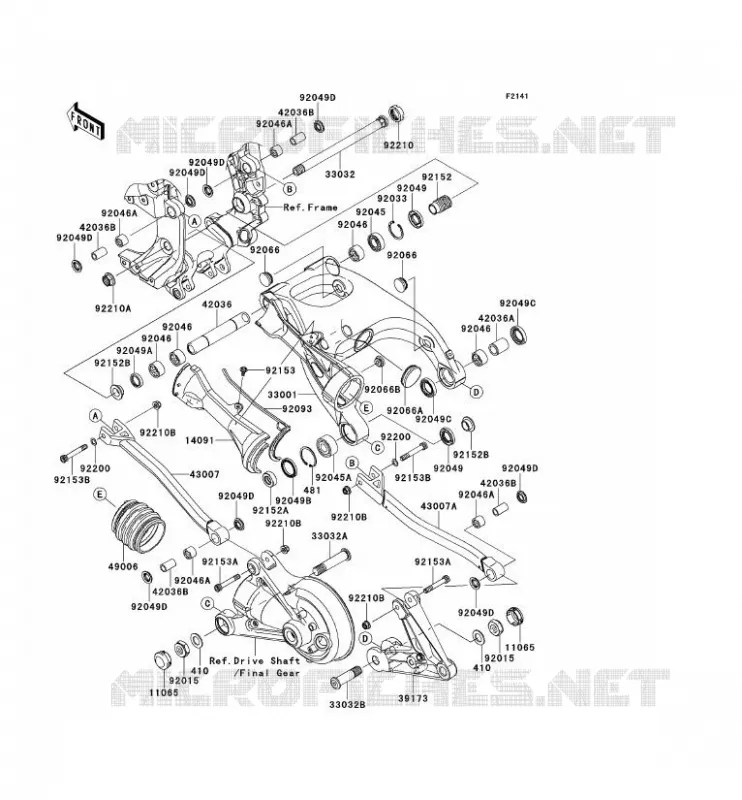 BRAS OSCILLANT Kawasaki MOTOS 1400 2012 1400GTR ABS  ZG1400CCF