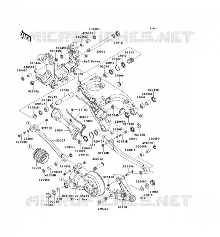 BRAS OSCILLANT Kawasaki MOTOS 1400 2013 1400GTR ABS  ZG1400CDF