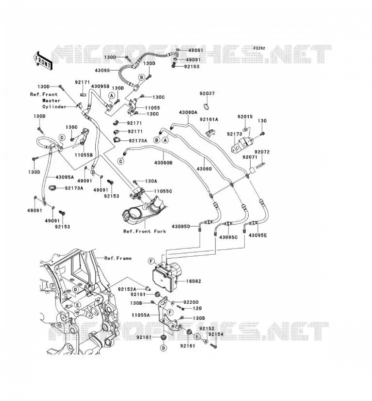 DURITE DE FREIN Kawasaki MOTOS 1400 2013 1400GTR ABS  ZG1400CDF