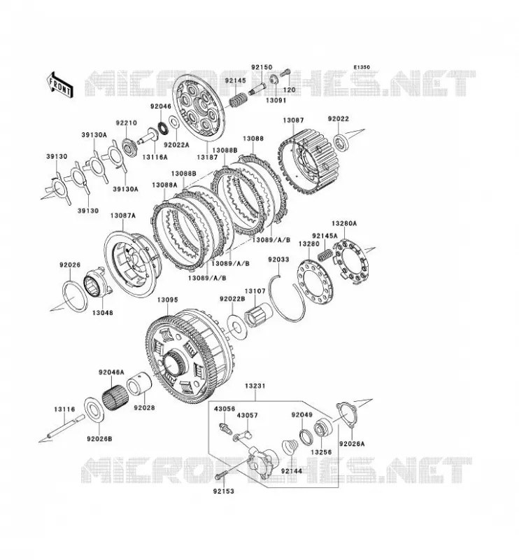 EMBRAYAGE Kawasaki MOTOS 1400 2013 1400GTR ABS  ZG1400CDF