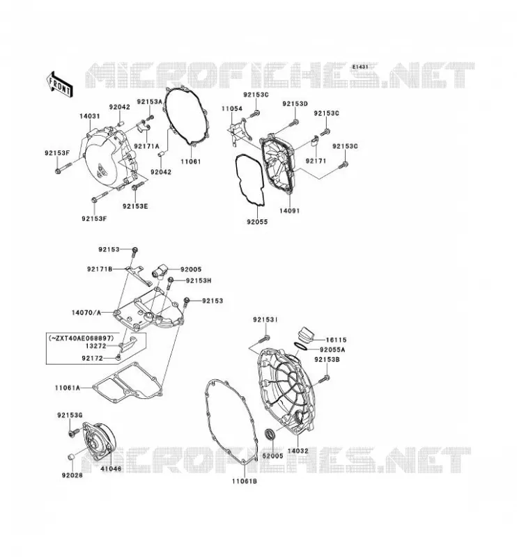 COUVERCLES MOTEUR Kawasaki MOTOS 1400 2013 1400GTR ABS  ZG1400CDF