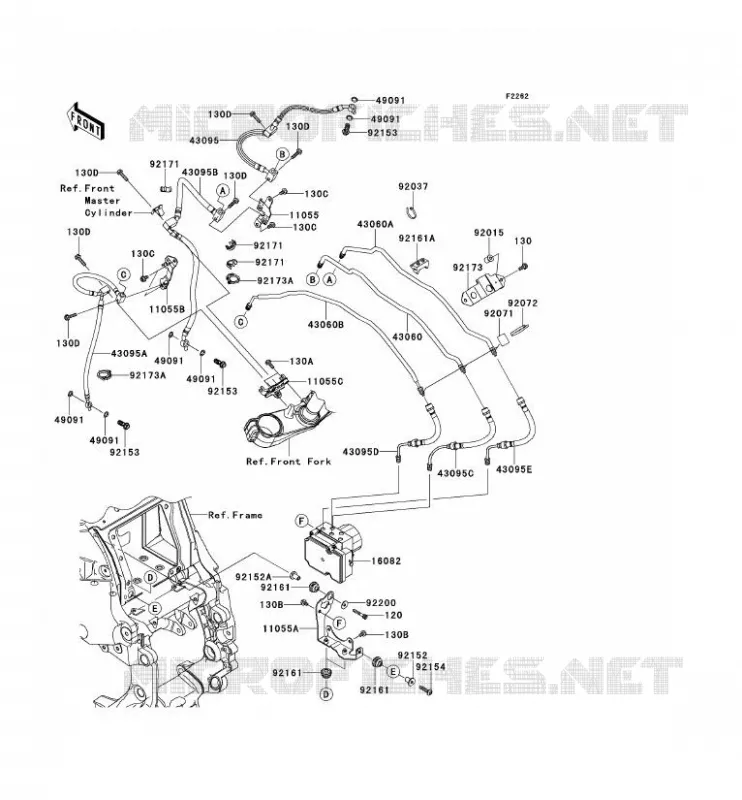 DURITE DE FREIN Kawasaki MOTOS 1400 2014 1400GTR ABS  ZG1400CEF