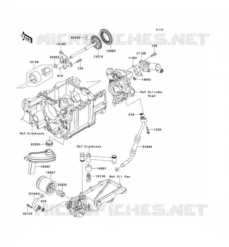 POMPE A HUILE/FILTRE &Agrave; HUILE Kawasaki MOTOS 1400 2014 1400GTR ABS  ZG1400CEF