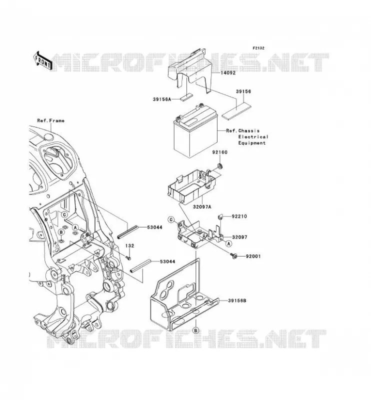 SUPPORT BATTERIE Kawasaki MOTOS 1400 2014 1400GTR ABS  ZG1400CEF