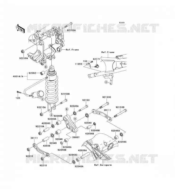 SUSPENSION/AMORTISSEUR Kawasaki MOTOS 1400 2014 1400GTR ABS  ZG1400CEF