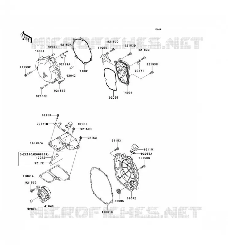 COUVERCLES MOTEUR Kawasaki MOTOS 1400 2014 1400GTR ABS  ZG1400CEF