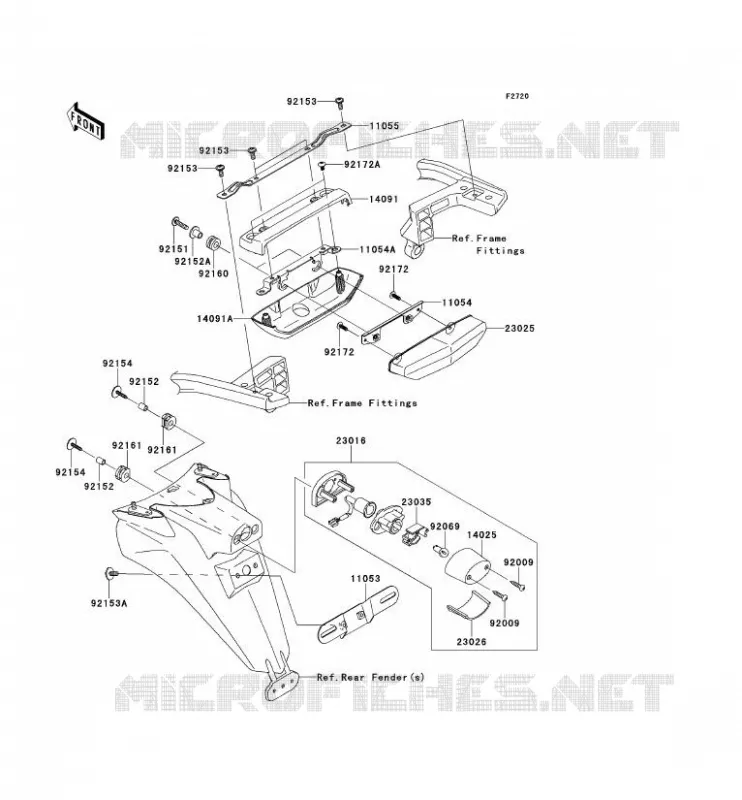 FEUX ARRI&Egrave;RE(S) Kawasaki MOTOS 1400 2014 1400GTR ABS  ZG1400CEF