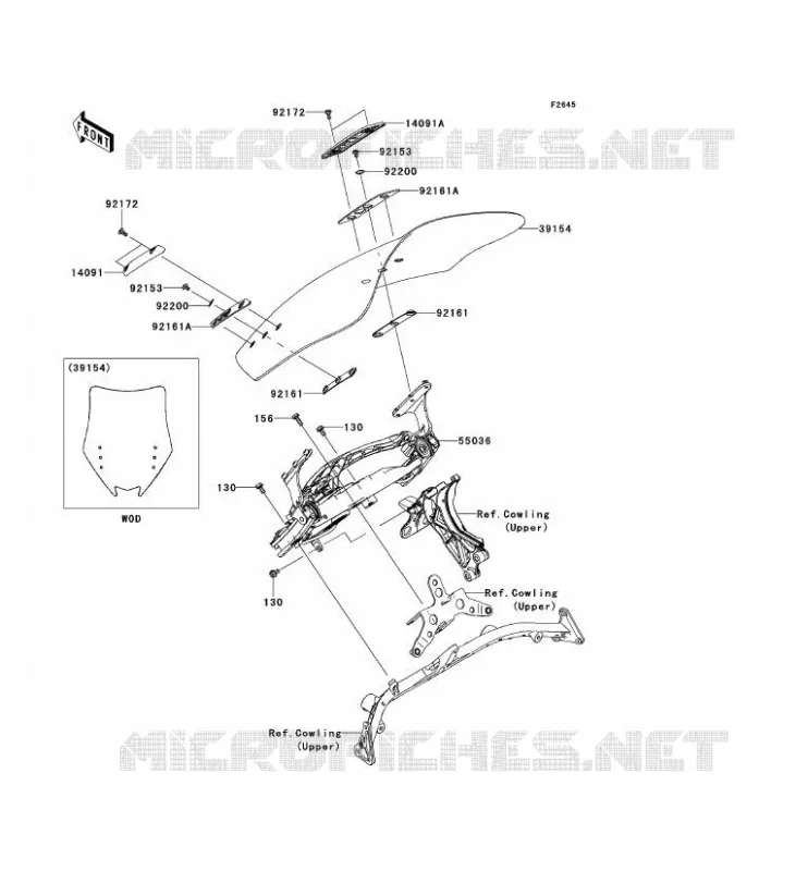 PARE-BRISE Kawasaki MOTOS 1400 2014 1400GTR ABS  ZG1400CEF