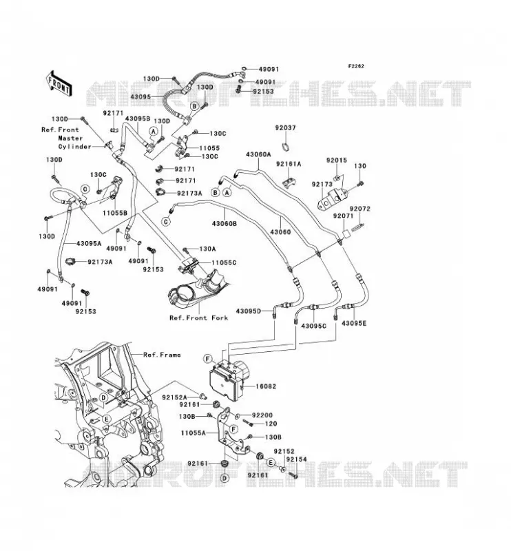 DURITE DE FREIN Kawasaki MOTOS 1400 2014 1400GTR ABS  ZG1400CEF