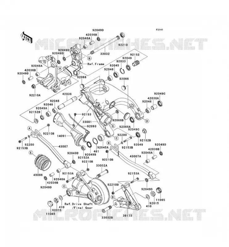 BRAS OSCILLANT Kawasaki MOTOS 1400 2014 1400GTR ABS  ZG1400CEF