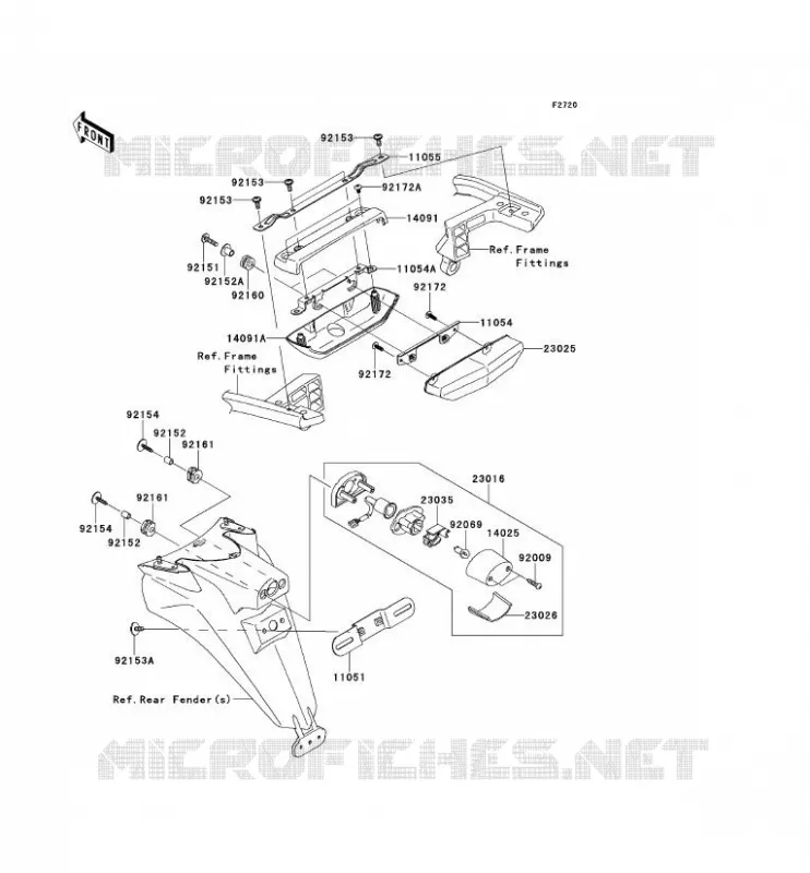 FEUX ARRI&Egrave;RE(S) Kawasaki MOTOS 1400 2014 1400GTR ABS  ZG1400CEF