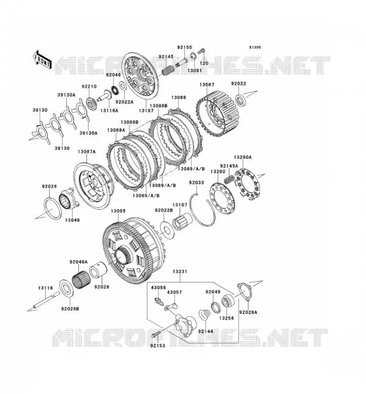 EMBRAYAGE Kawasaki MOTOS 1400 2010 1400GTR  ZG1400DAF